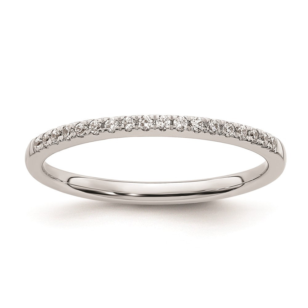 0.07ct. CZ Solid Real 14k White Gold Wedding Wedding Band Ring