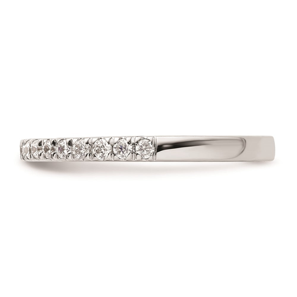 0.19ct. CZ Solid Real 14k White Gold Wedding Wedding Band Ring