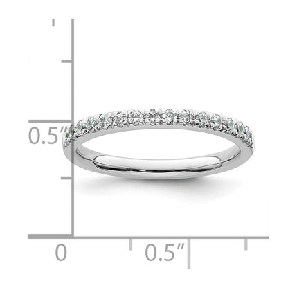 0.19ct. CZ Solid Real 14k White Gold Wedding Wedding Band Ring