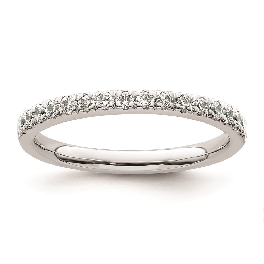0.19ct. CZ Solid Real 14k White Gold Wedding Wedding Band Ring