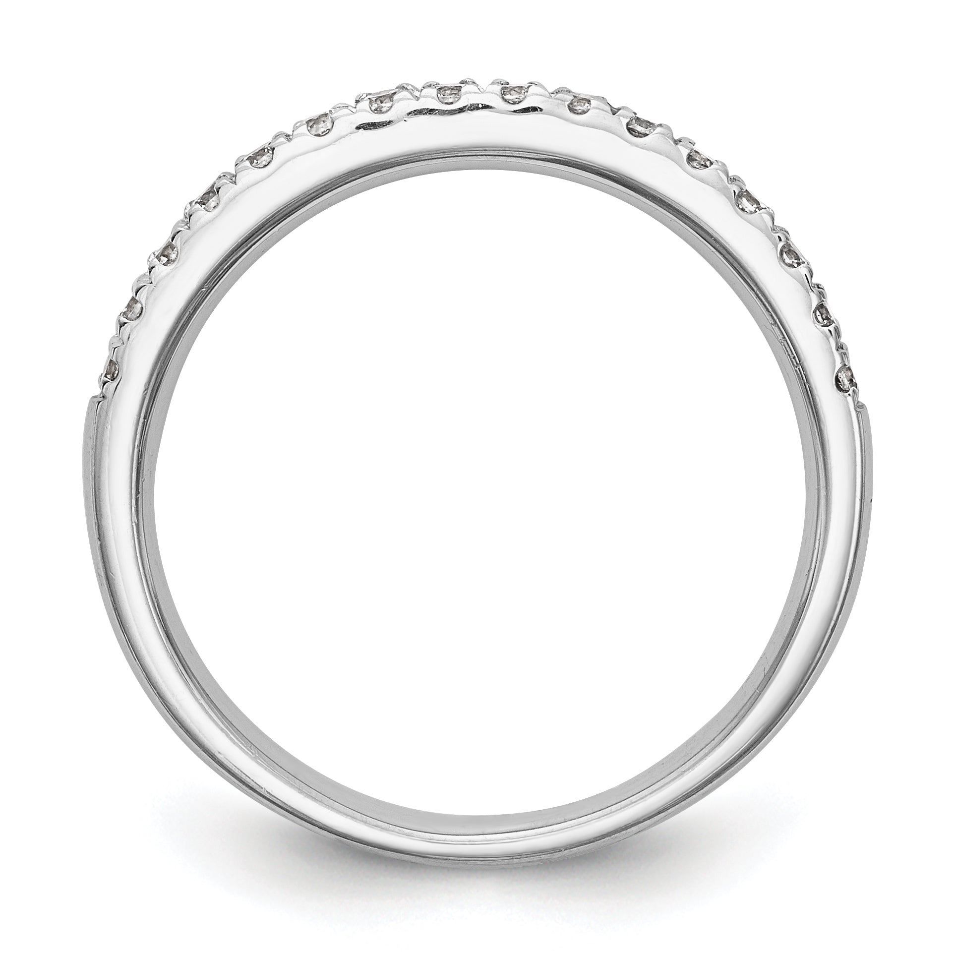 0.19ct. CZ Solid Real 14k White Gold Wedding Wedding Band Ring G-I