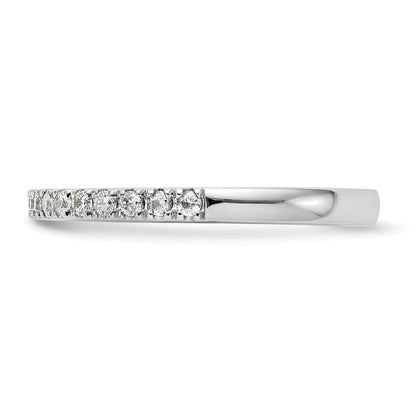 0.19ct. CZ Solid Real 14k White Gold Wedding Wedding Band Ring G-I
