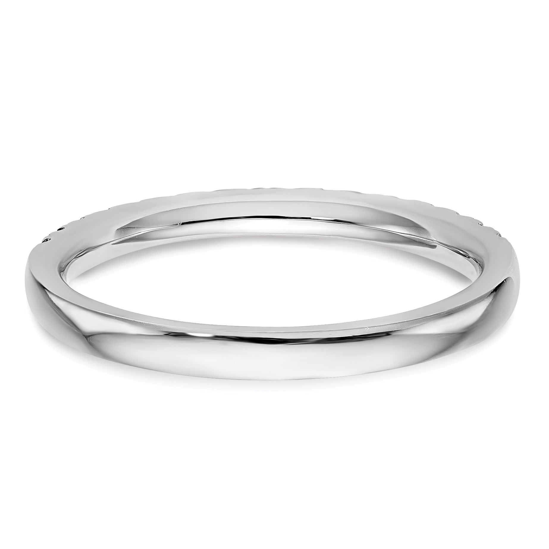 0.19ct. CZ Solid Real 14k White Gold Wedding Wedding Band Ring G-I