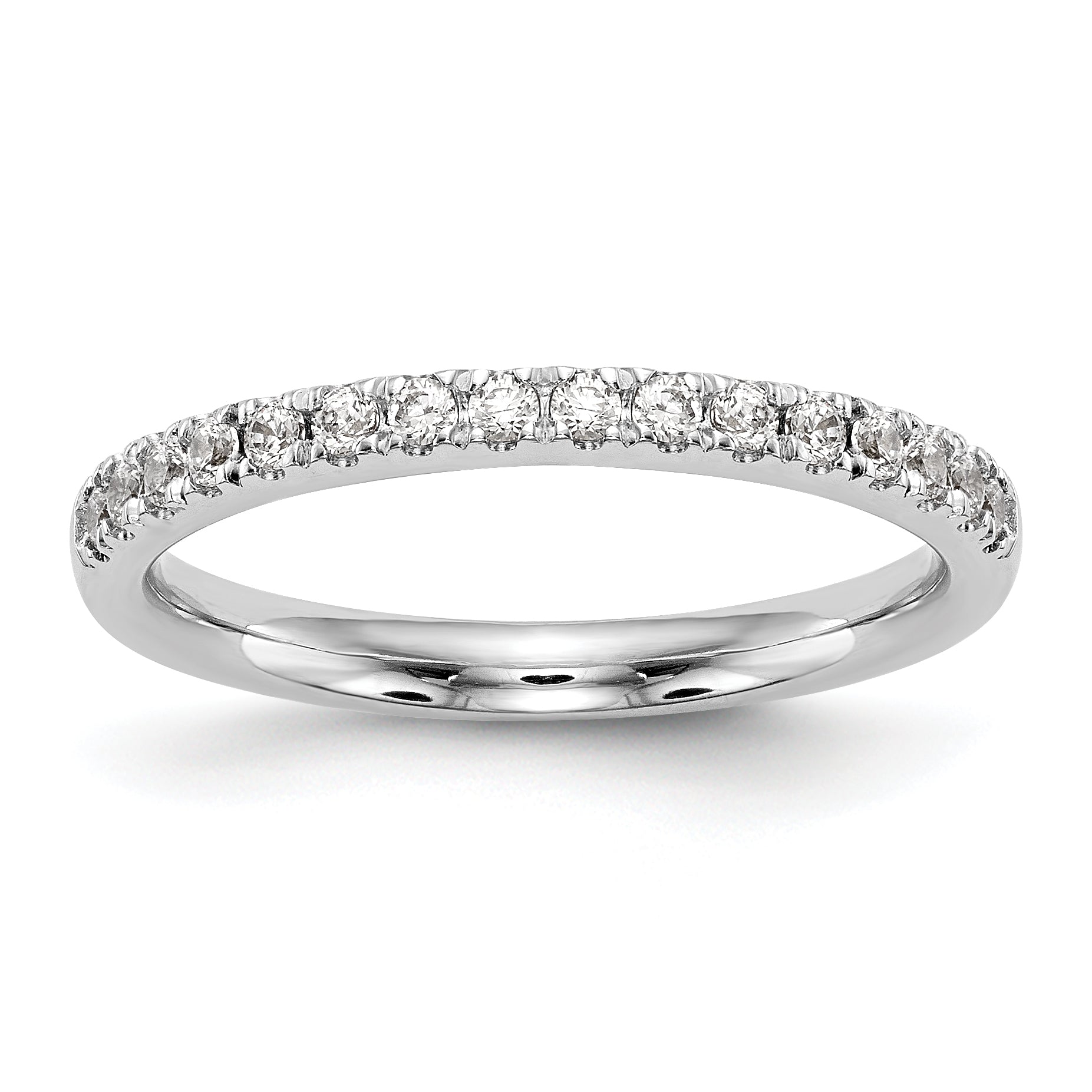 0.19ct. CZ Solid Real 14k White Gold Wedding Wedding Band Ring G-I