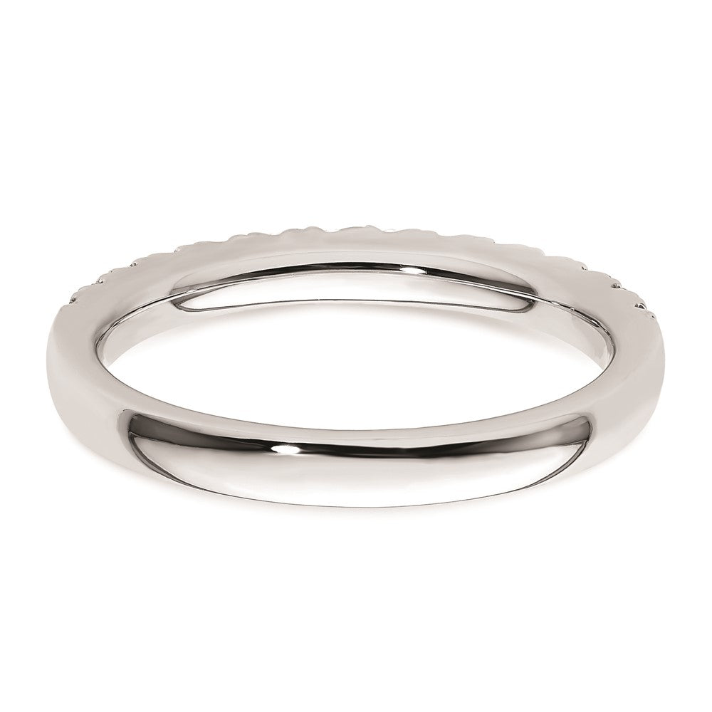 0.24ct. CZ Solid Real 14k White Gold Wedding Wedding Band Ring