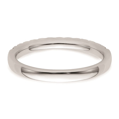 14k White Gold Real Diamond Wedding Band
