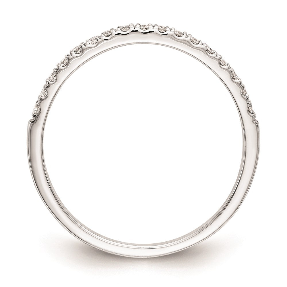 14K White Gold Round Real Diamond Wedding Band