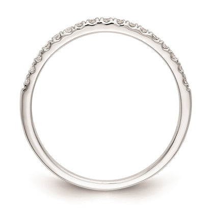 14K White Gold Round Real Diamond Wedding Band