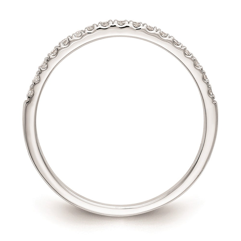 14K White Gold Round Real Diamond Wedding Band