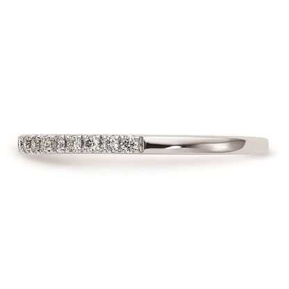 14K White Gold Round Real Diamond Wedding Band