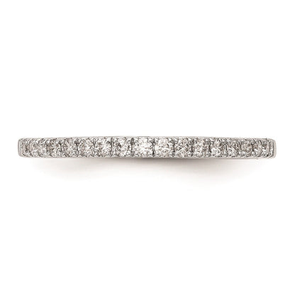14K White Gold Round Real Diamond Wedding Band