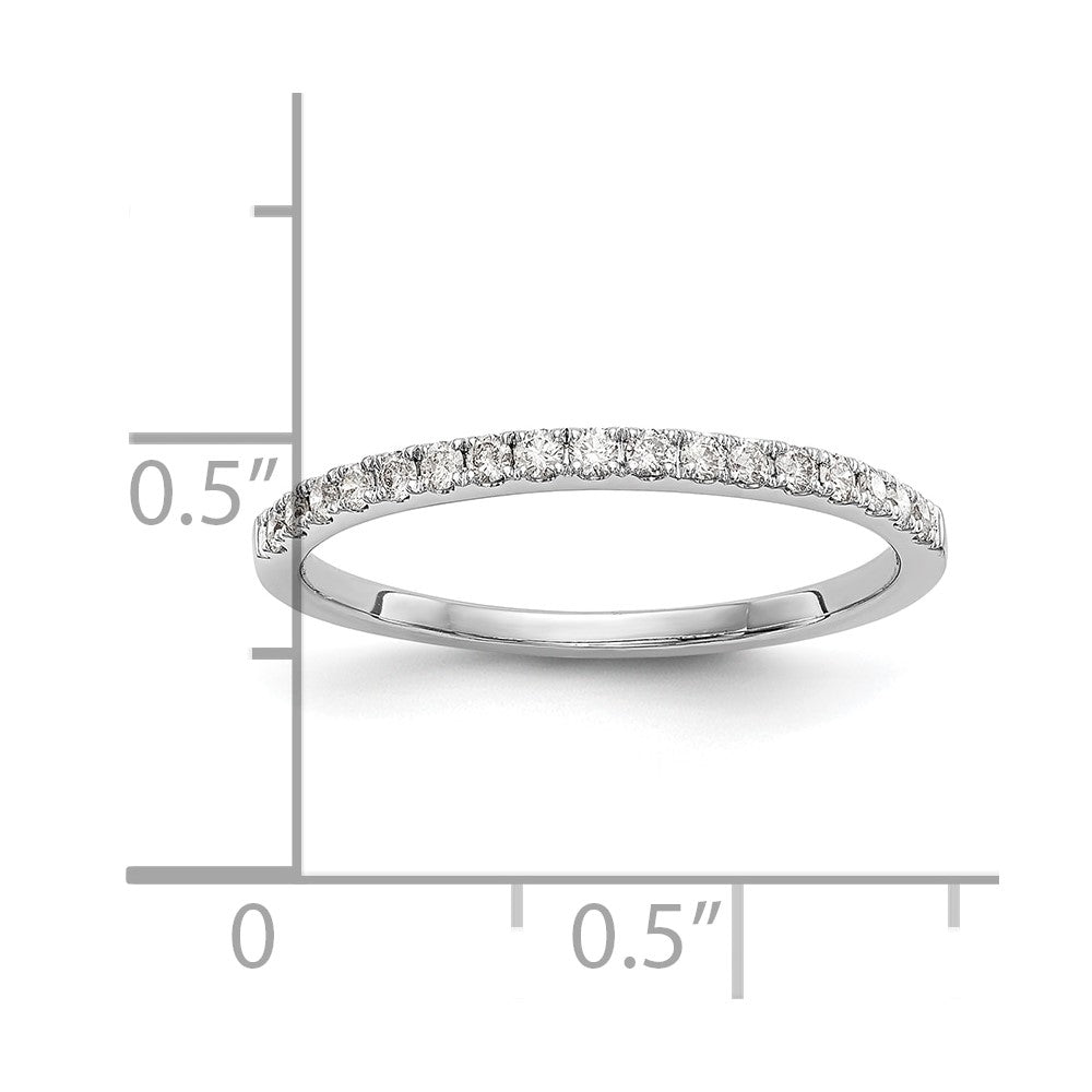14K White Gold Round Real Diamond Wedding Band