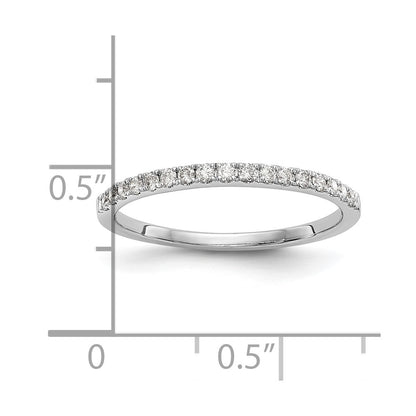 14K White Gold Round Real Diamond Wedding Band
