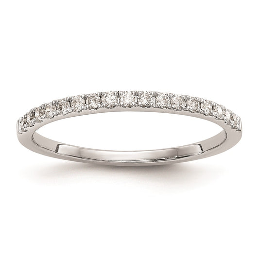 0.17ct. CZ Solid Real 14K White Gold Round Wedding Wedding Band Ring
