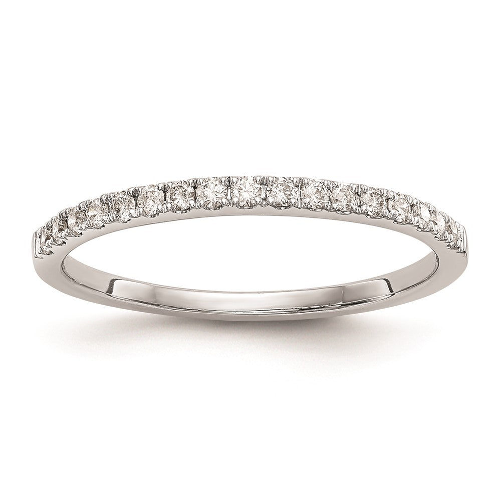 14K White Gold Round Real Diamond Wedding Band