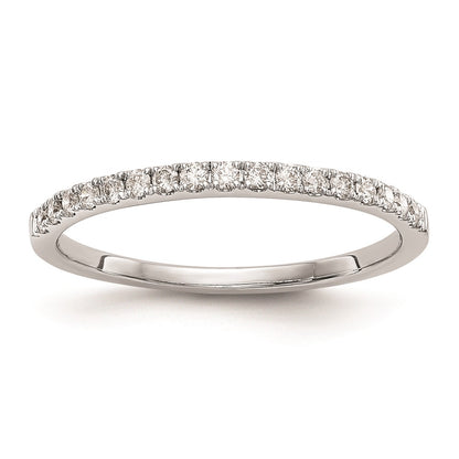 14K White Gold Round Real Diamond Wedding Band