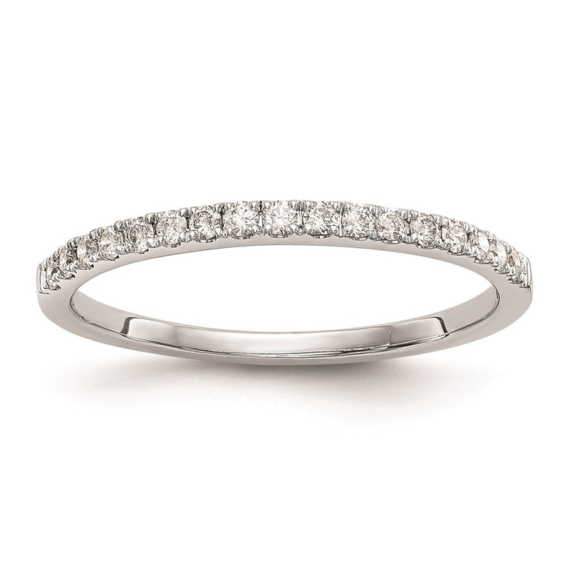 14K White Gold Round Real Diamond Wedding Band