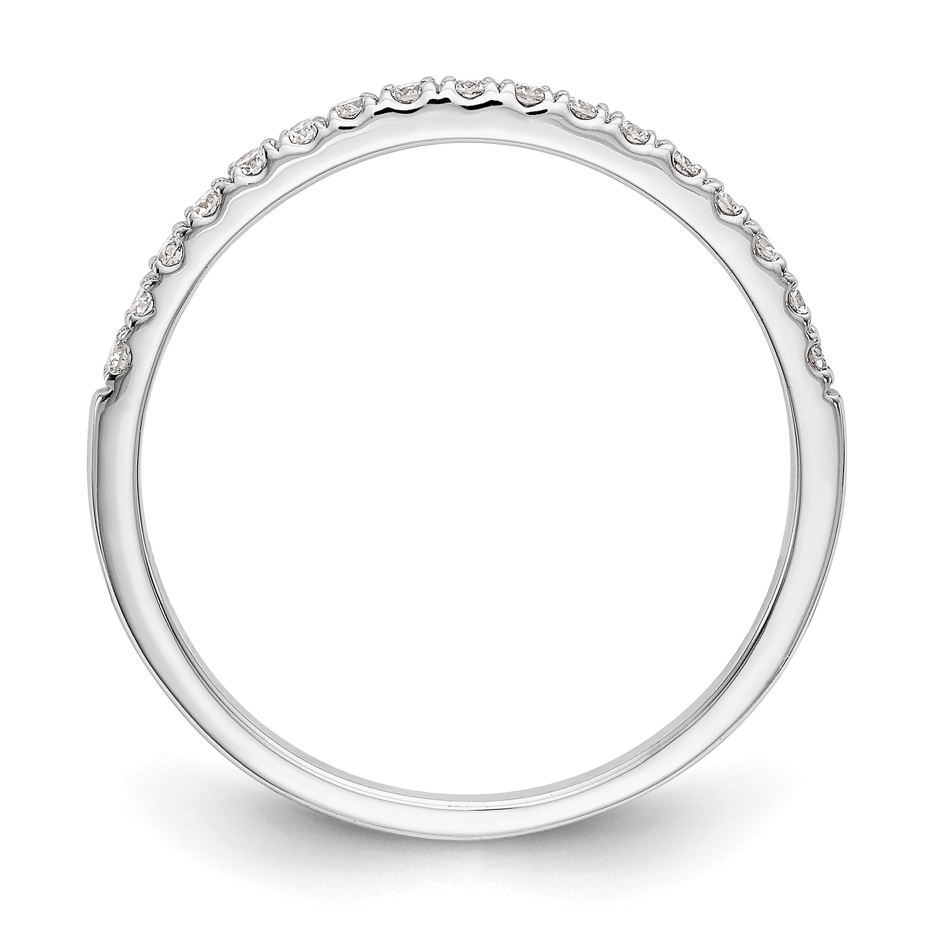 0.17ct. CZ Solid Real 14K White Gold Round Wedding Wedding Band Ring
