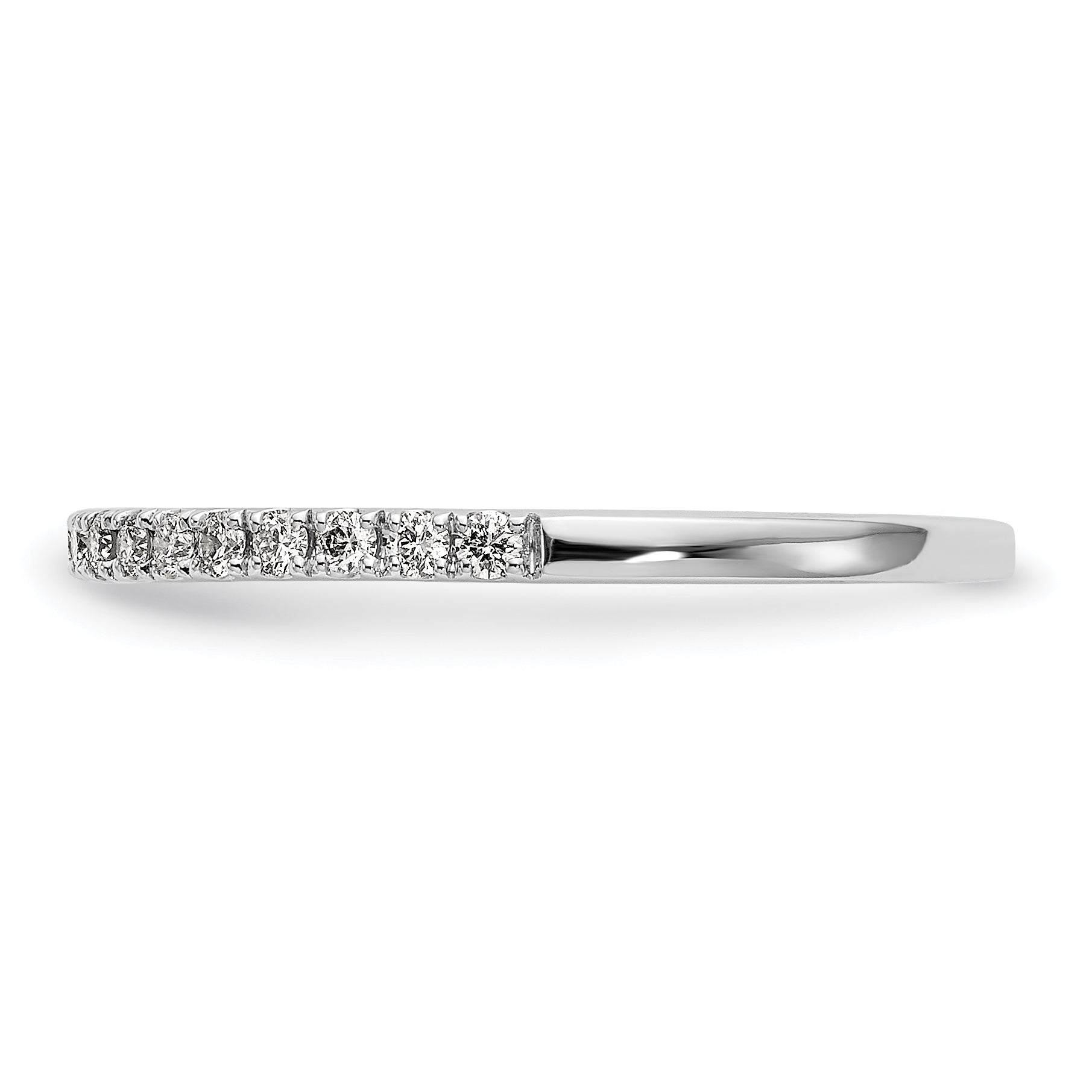 0.17ct. CZ Solid Real 14K White Gold Round Wedding Wedding Band Ring