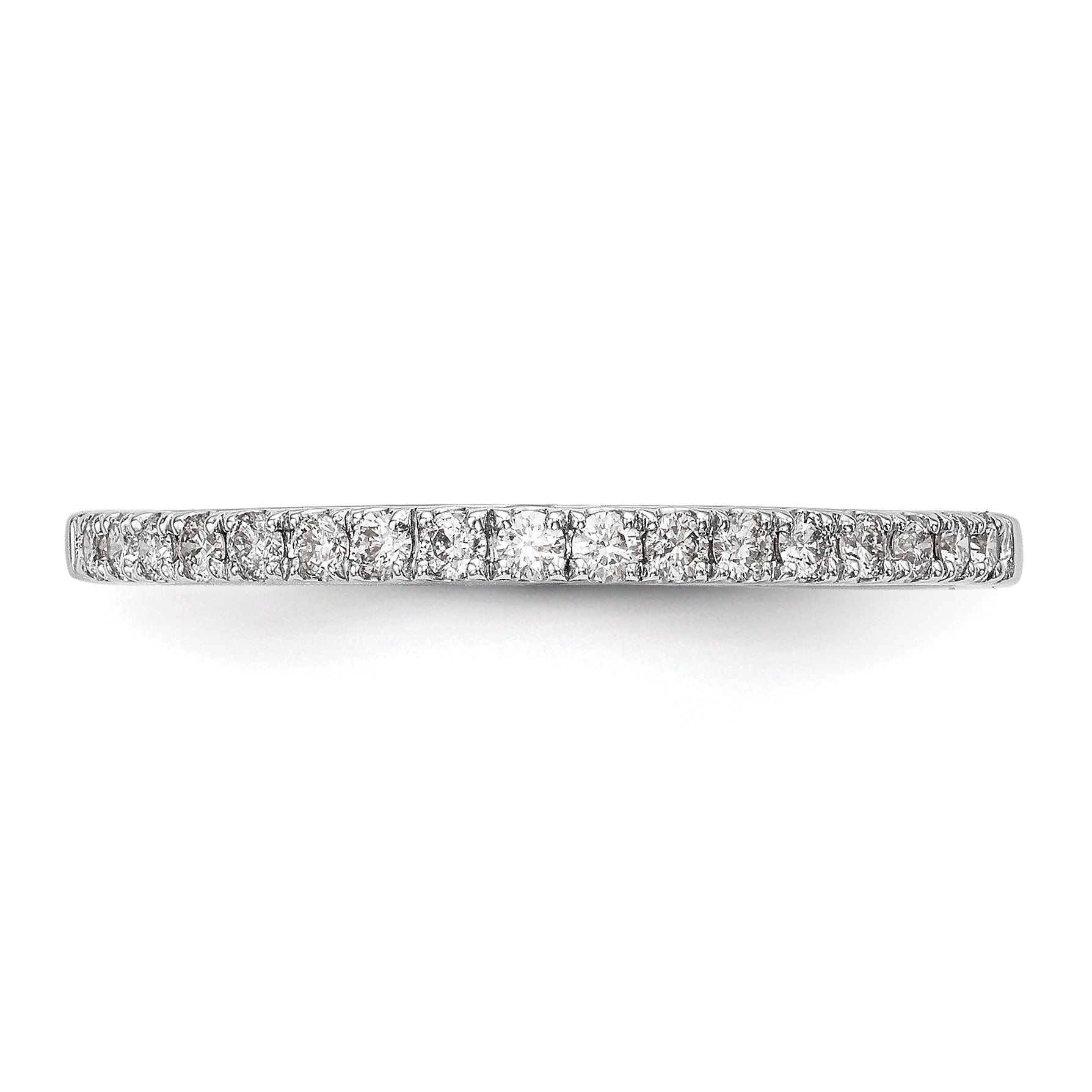0.17ct. CZ Solid Real 14K White Gold Round Wedding Wedding Band Ring