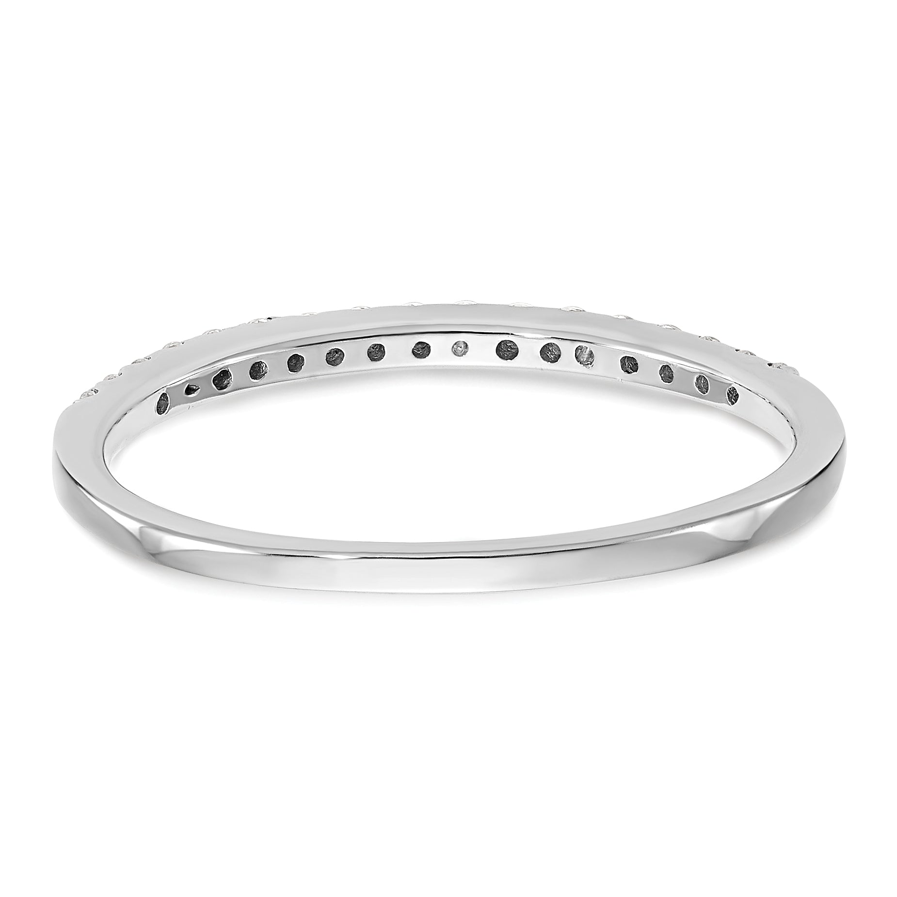 0.17ct. CZ Solid Real 14K White Gold Round Wedding Wedding Band Ring