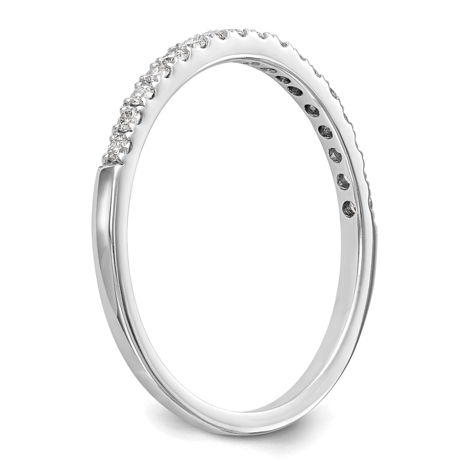 0.17ct. CZ Solid Real 14K White Gold Round Wedding Wedding Band Ring