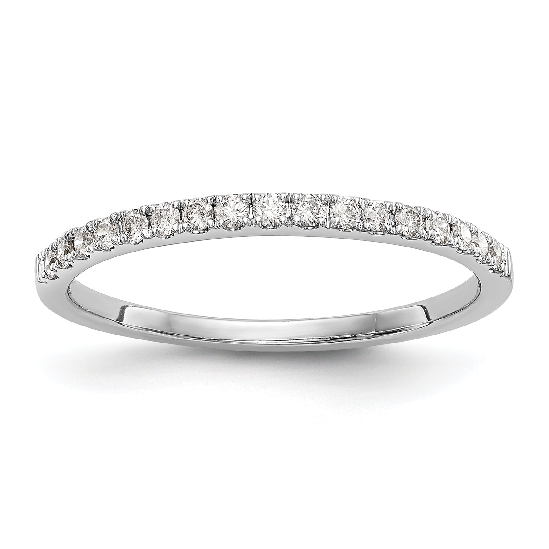 0.17ct. CZ Solid Real 14K White Gold Round Wedding Wedding Band Ring