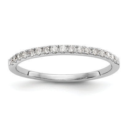 0.17ct. CZ Solid Real 14K White Gold Round Wedding Wedding Band Ring
