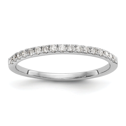 0.17ct. CZ Solid Real 14K White Gold Round Wedding Wedding Band Ring