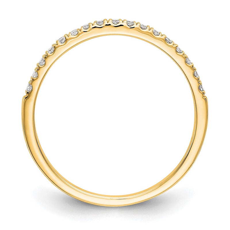 14K Yellow Gold Round Real Diamond Wedding Band