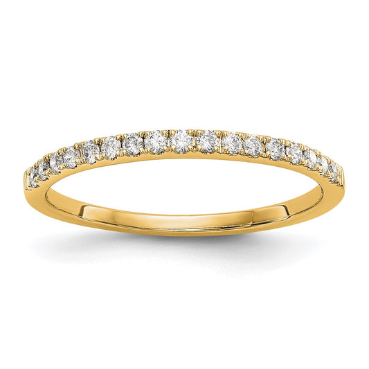 14K Yellow Gold Round Real Diamond Wedding Band