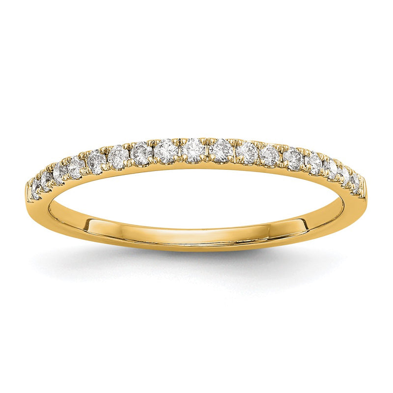 14K Yellow Gold Round Real Diamond Wedding Band