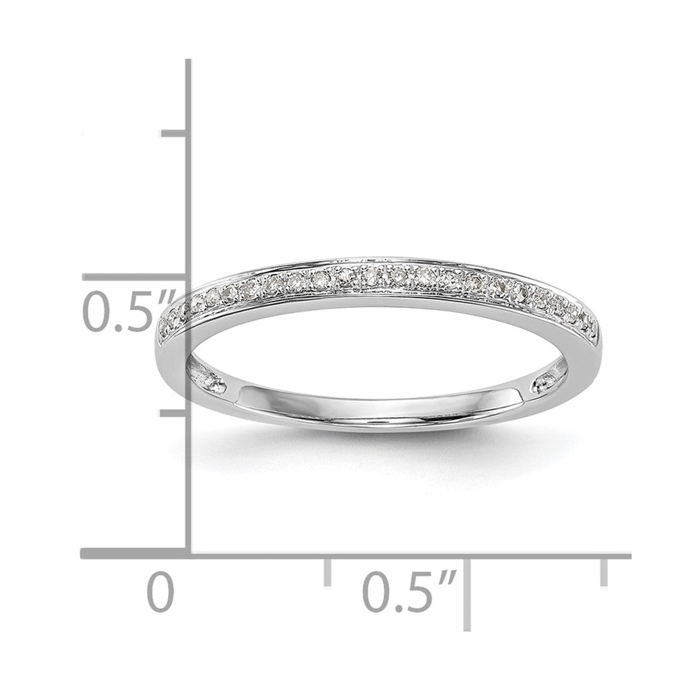 0.07ct. CZ Solid Real 14k White Gold Wedding Wedding Band Ring