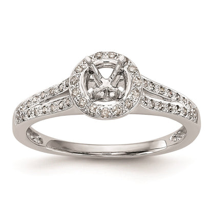 0.25ct. CZ Solid Real 14K White Gold Round Halo Engagement Ring