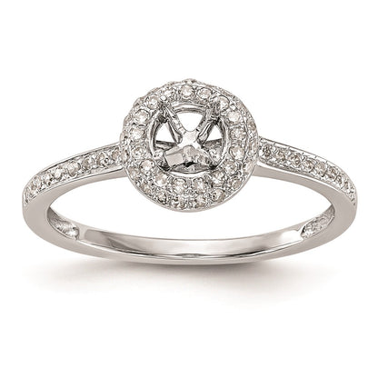 0.25ct. CZ Solid Real 14K White Gold Round Halo Engagement Ring