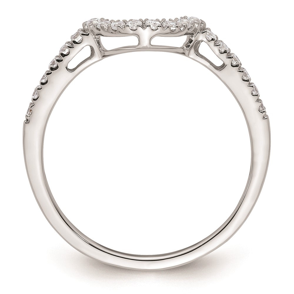14k White Gold Real Diamond Contour Wedding Band