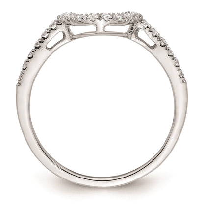 14k White Gold Real Diamond Contour Wedding Band