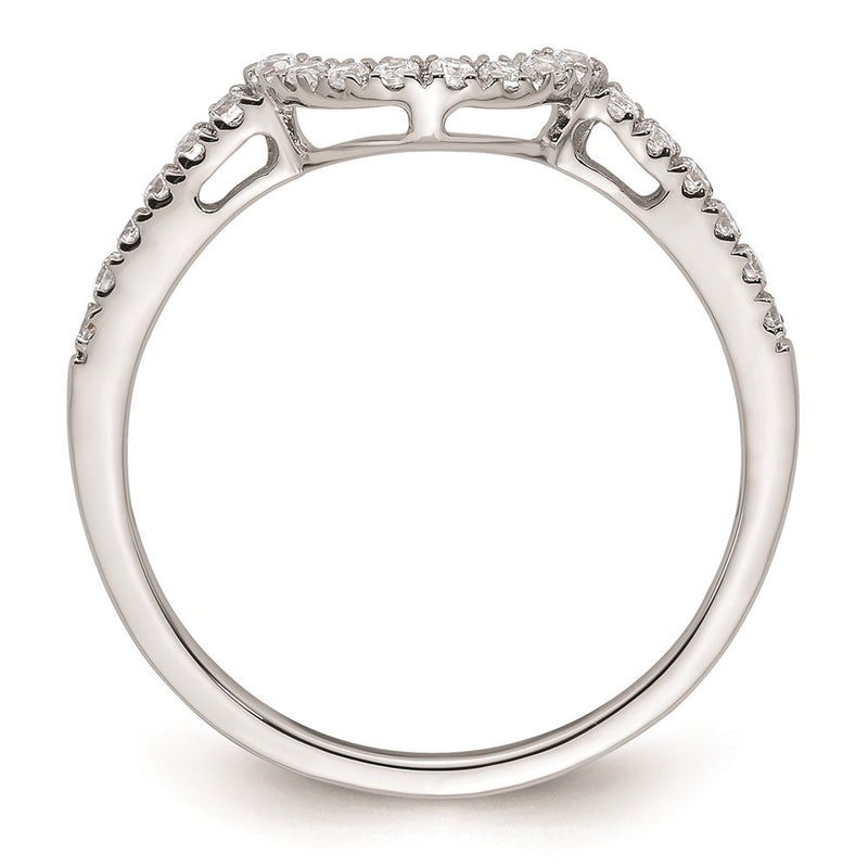 14k White Gold Real Diamond Contour Wedding Band