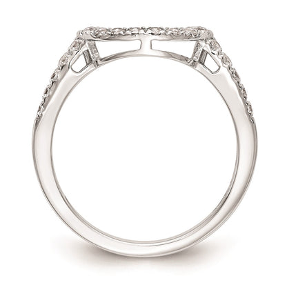 14k White Gold Real Diamond Contour Wedding Band