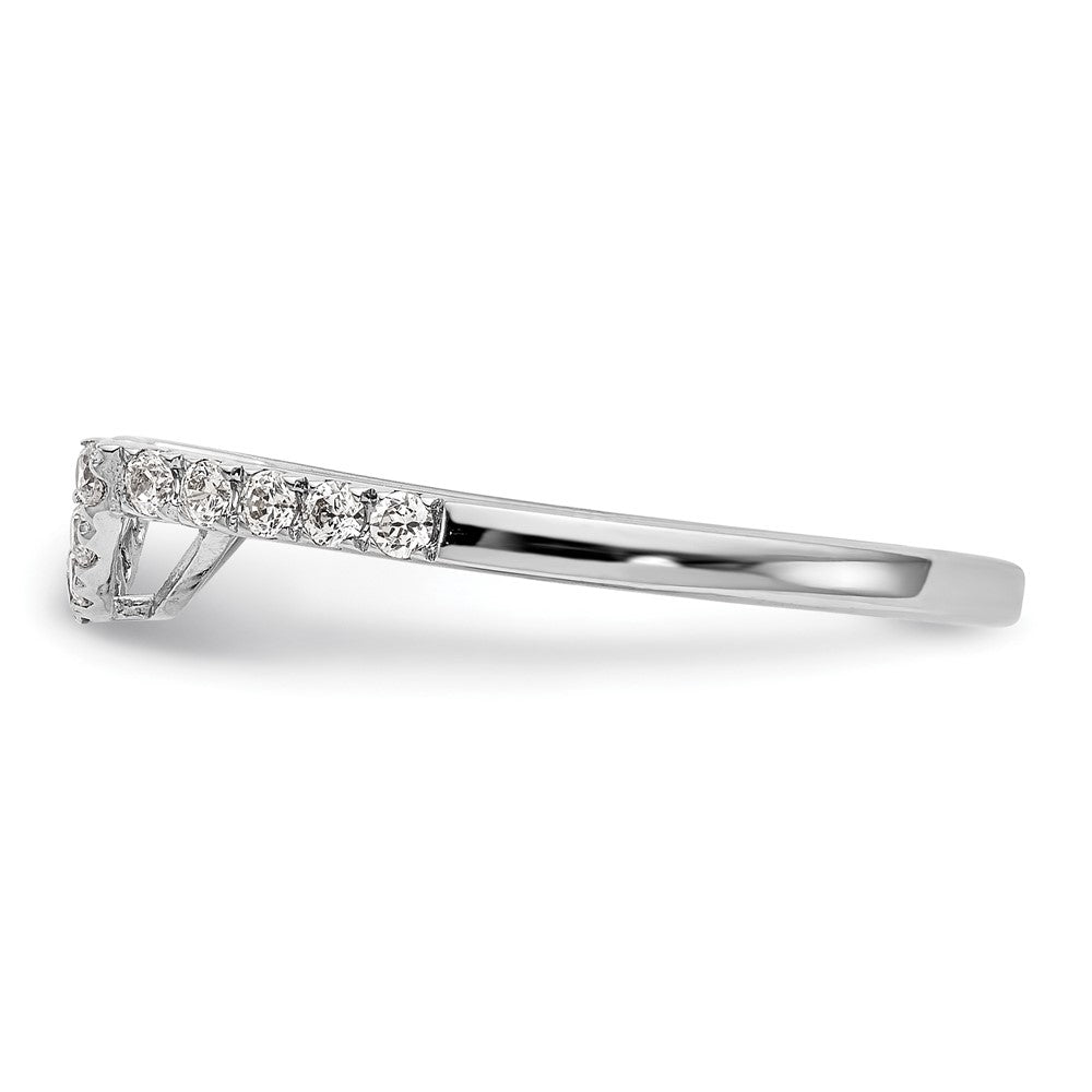 0.27ct. CZ Solid Real 14k White Gold Contour Wedding Wedding Band Ring