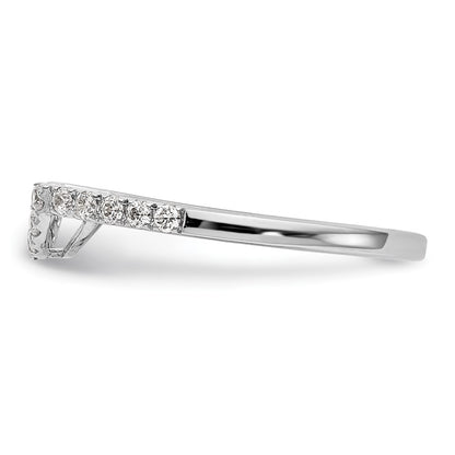 0.27ct. CZ Solid Real 14k White Gold Contour Wedding Wedding Band Ring