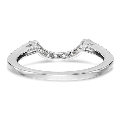 0.27ct. CZ Solid Real 14k White Gold Contour Wedding Wedding Band Ring