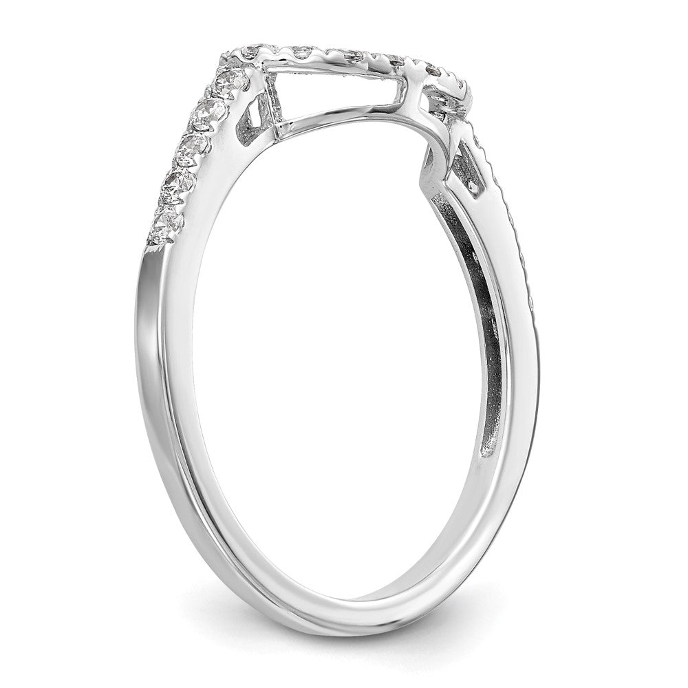 0.27ct. CZ Solid Real 14k White Gold Contour Wedding Wedding Band Ring