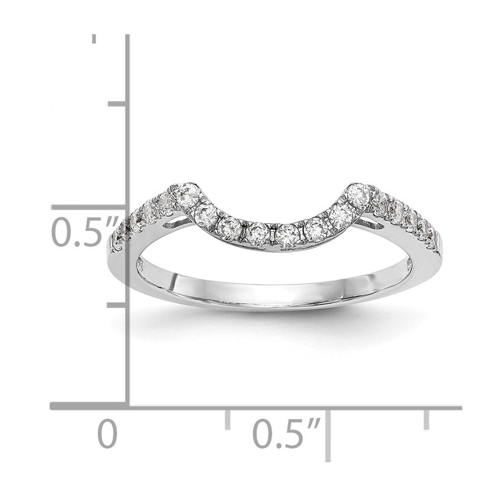 0.27ct. CZ Solid Real 14k White Gold Contour Wedding Wedding Band Ring