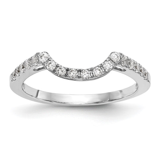 0.27ct. CZ Solid Real 14k White Gold Contour Wedding Wedding Band Ring