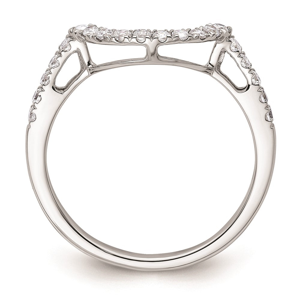 14k White Gold Real Diamond Contour Wedding Band