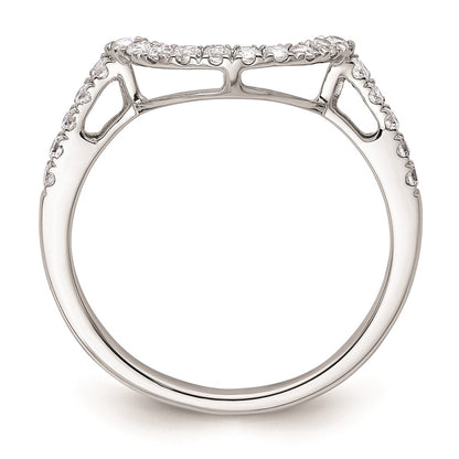 14k White Gold Real Diamond Contour Wedding Band