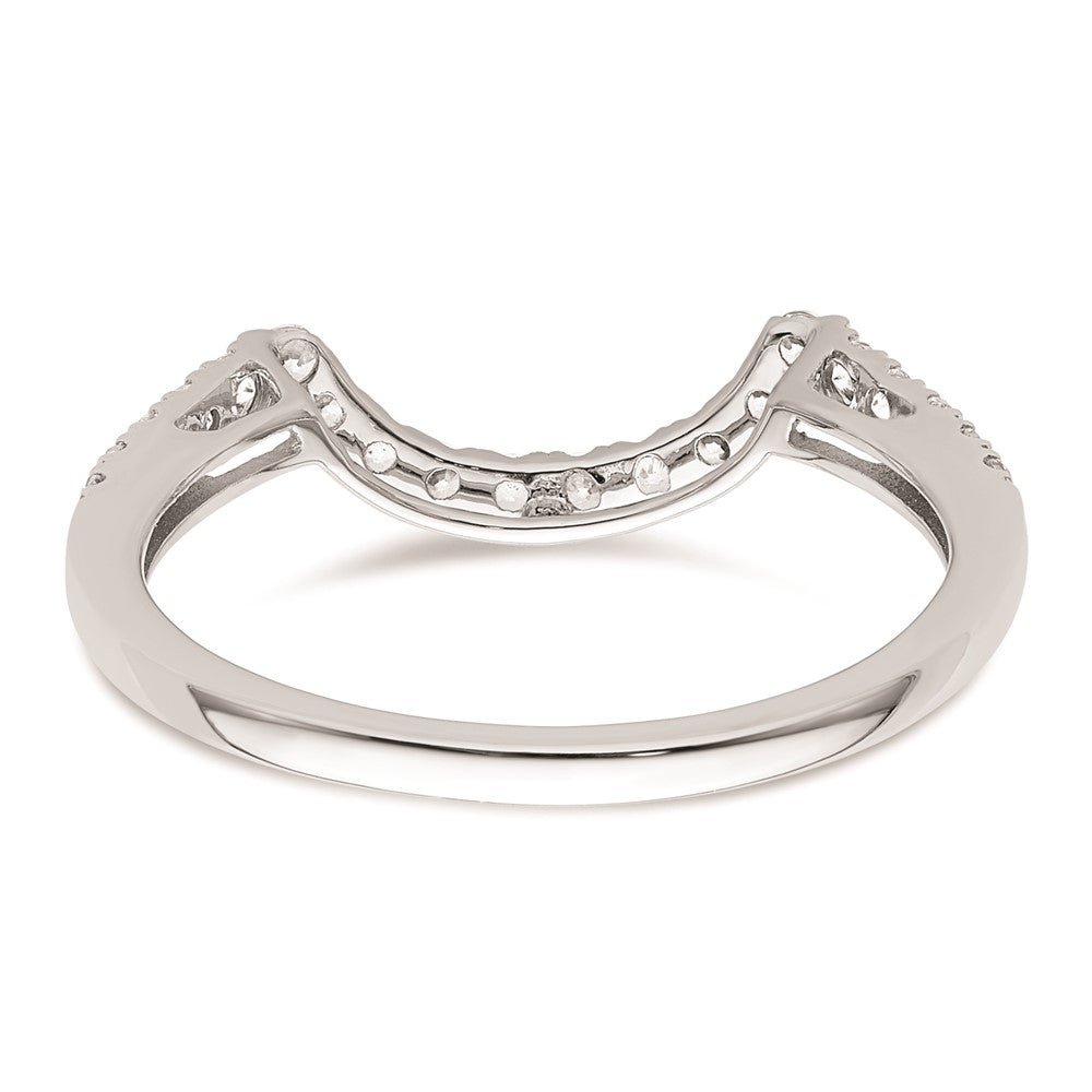 14k White Gold Real Diamond Contour Wedding Band
