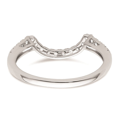14k White Gold Real Diamond Contour Wedding Band