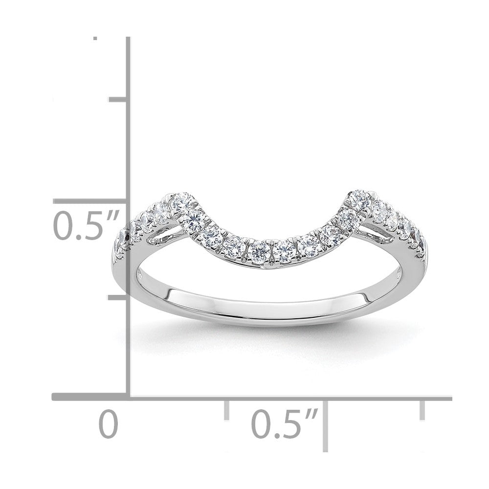 0.30ct. CZ Solid Real 14k White Gold Contour Wedding Wedding Band Ring